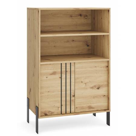 Regał z szafką komoda wysoka dąb artisan 80 cm NUBO